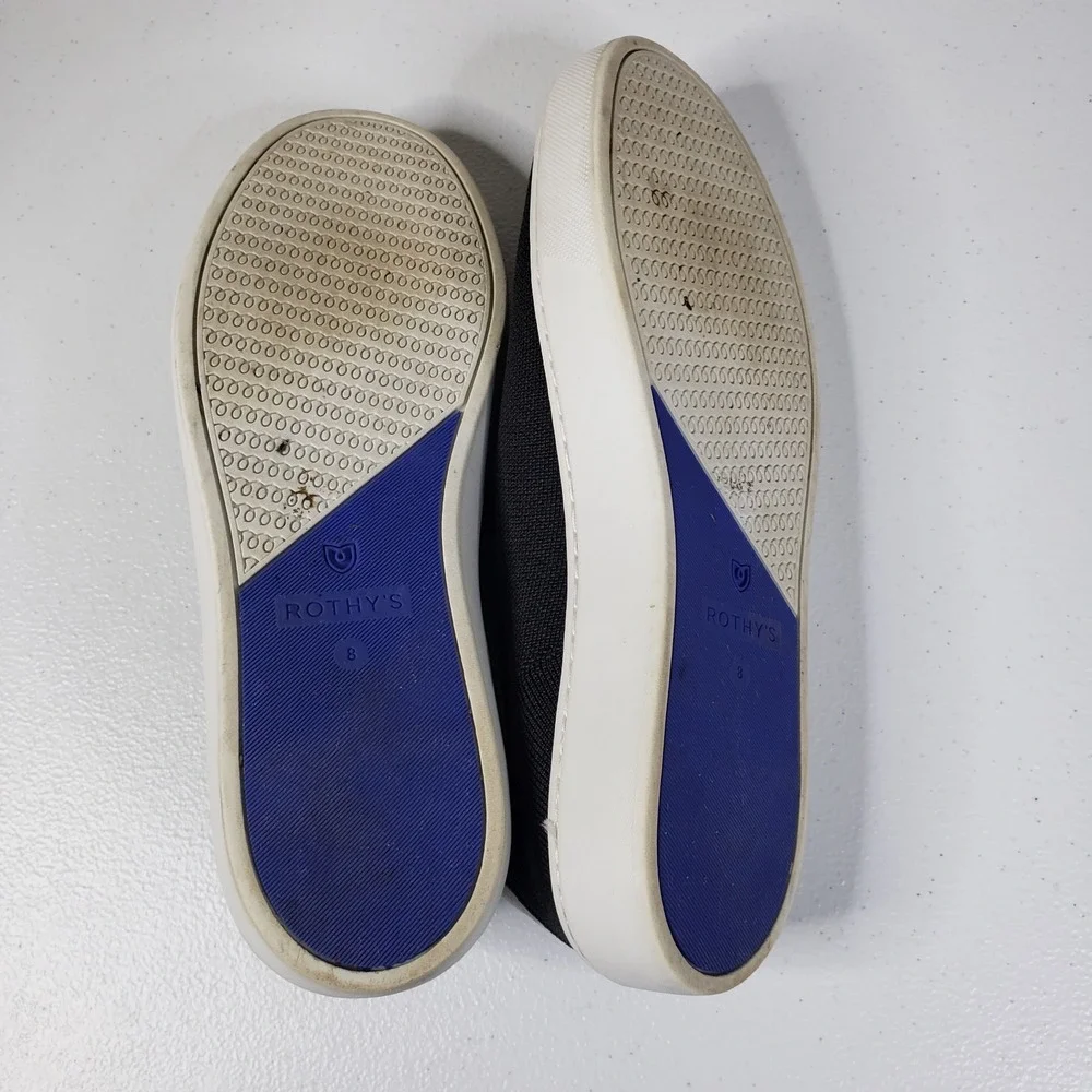 Rothys Shoes Womens 8 Navy Blue Knit Slip On The Original Sneakers Loafers